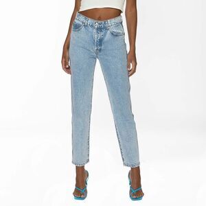 Revice BOYFRIEND High Rise Button Fly Straight Leg Ankle Jeans Sz 31
